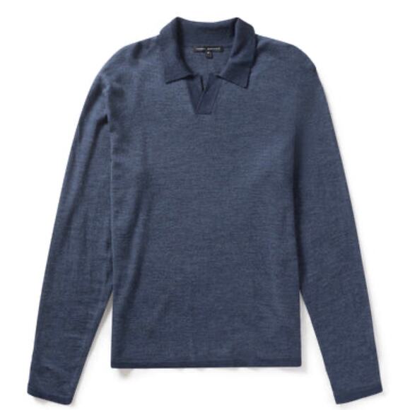 ROBERT BARAKETT ADISON OPEN NECK COLLAR POLO in Navy Blue size Men's XL NEW - Picture 3 of 5